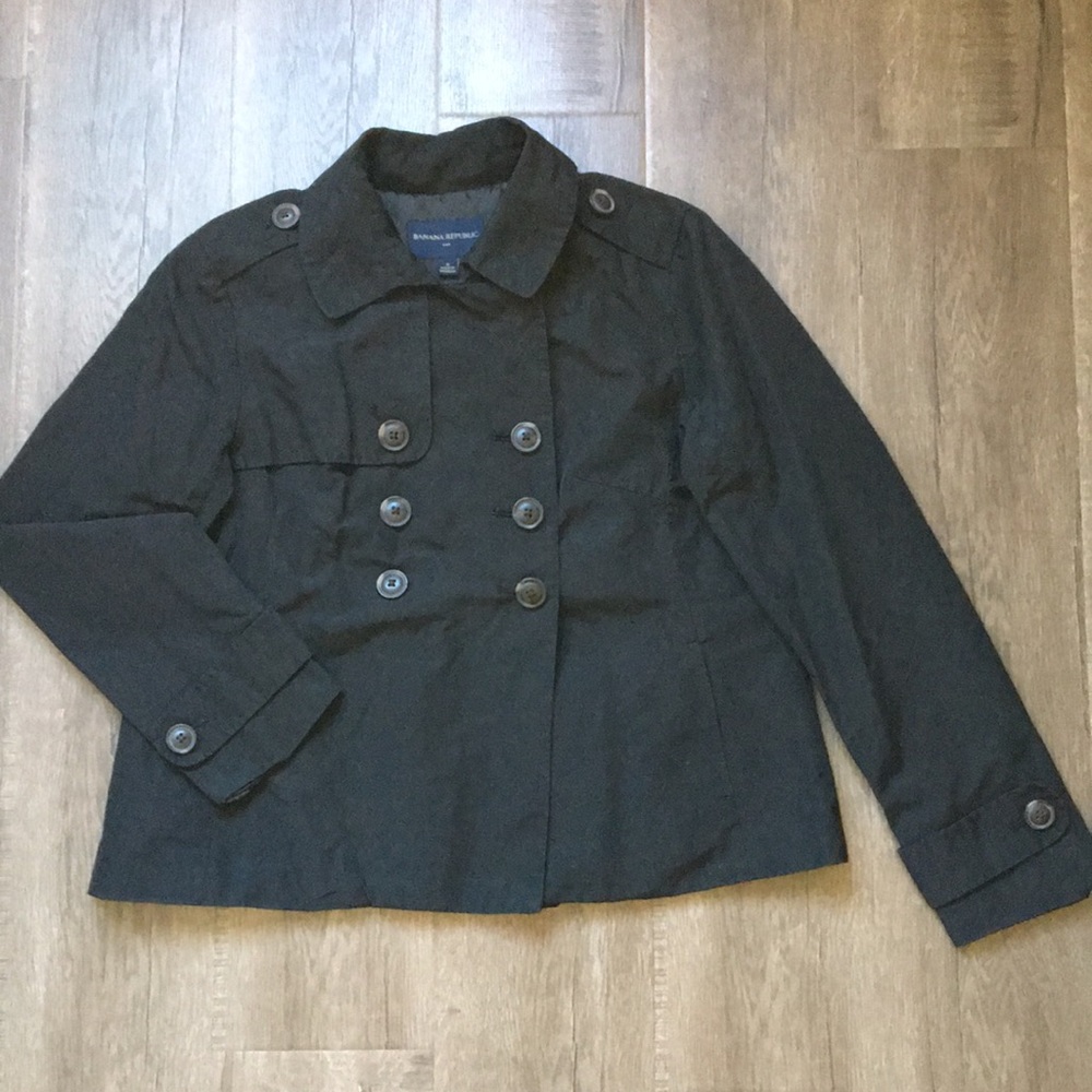 Banana Republic Women's Black Double-Breasted Peacoat Jacket Size Medium